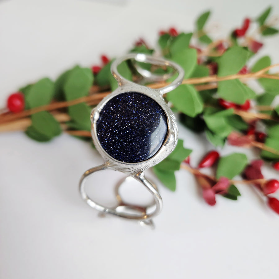 Blue Sandstone Ring Cuff