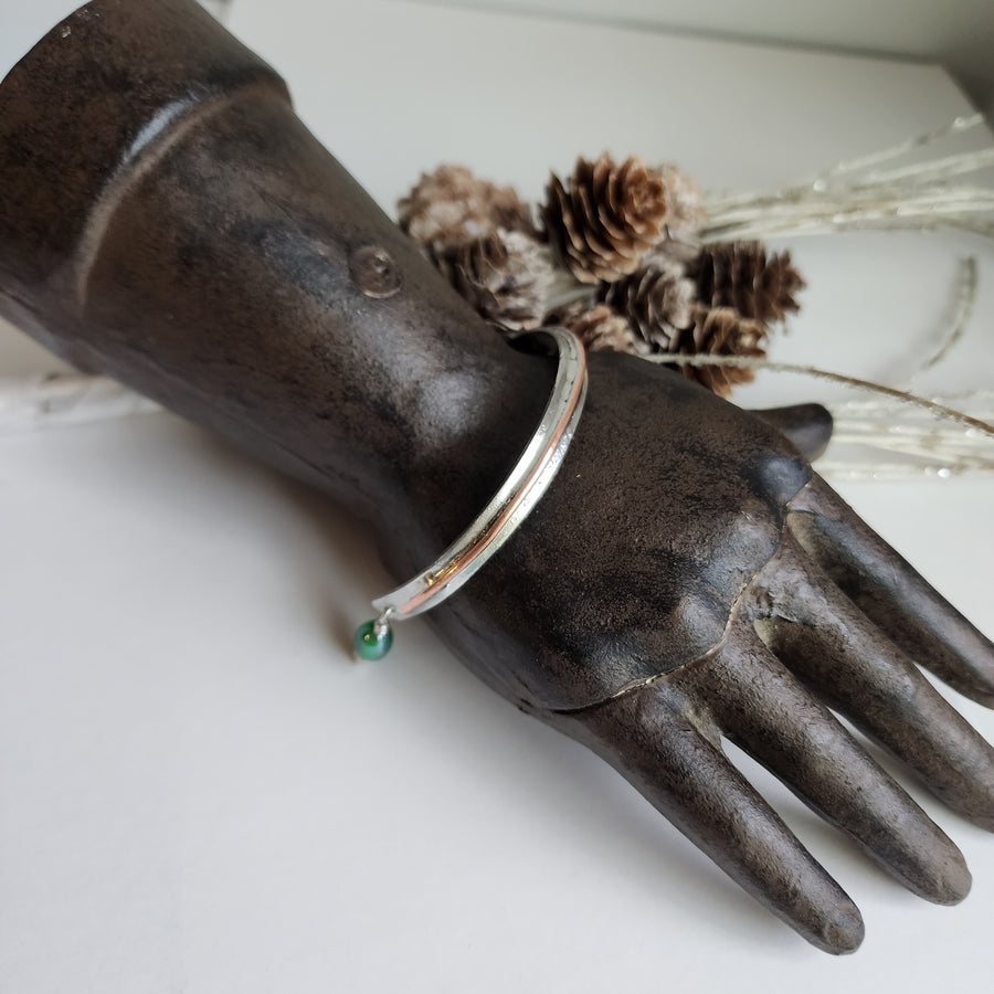Mixed Metal Cuff with Dangle Bead - SOLD