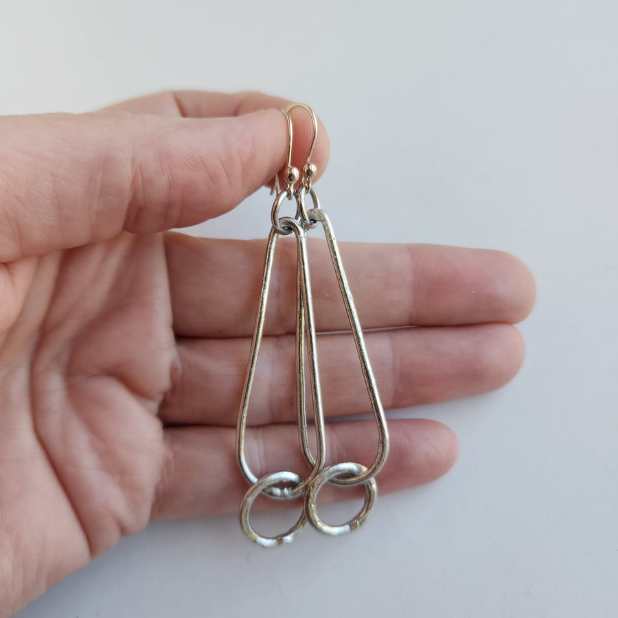 Long Dangle Earrings with Ring