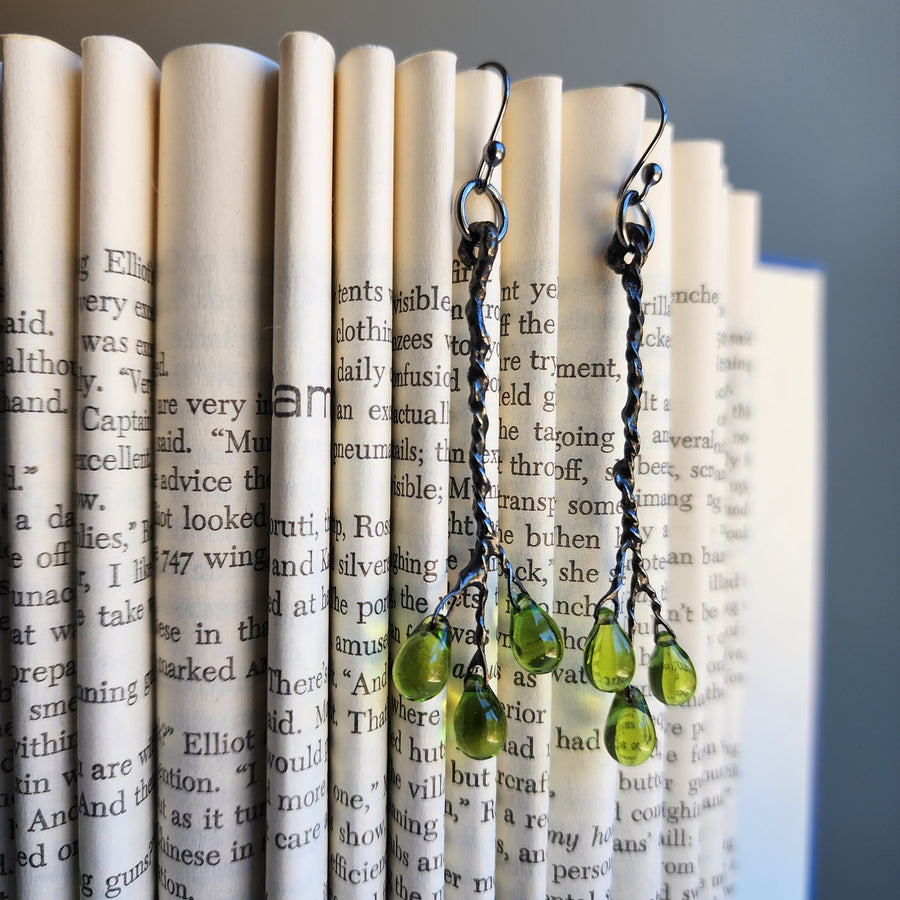 Green Raindrop Earrings