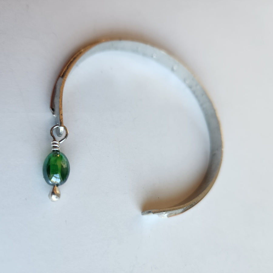Mixed Metal Cuff with Dangle Bead - SOLD