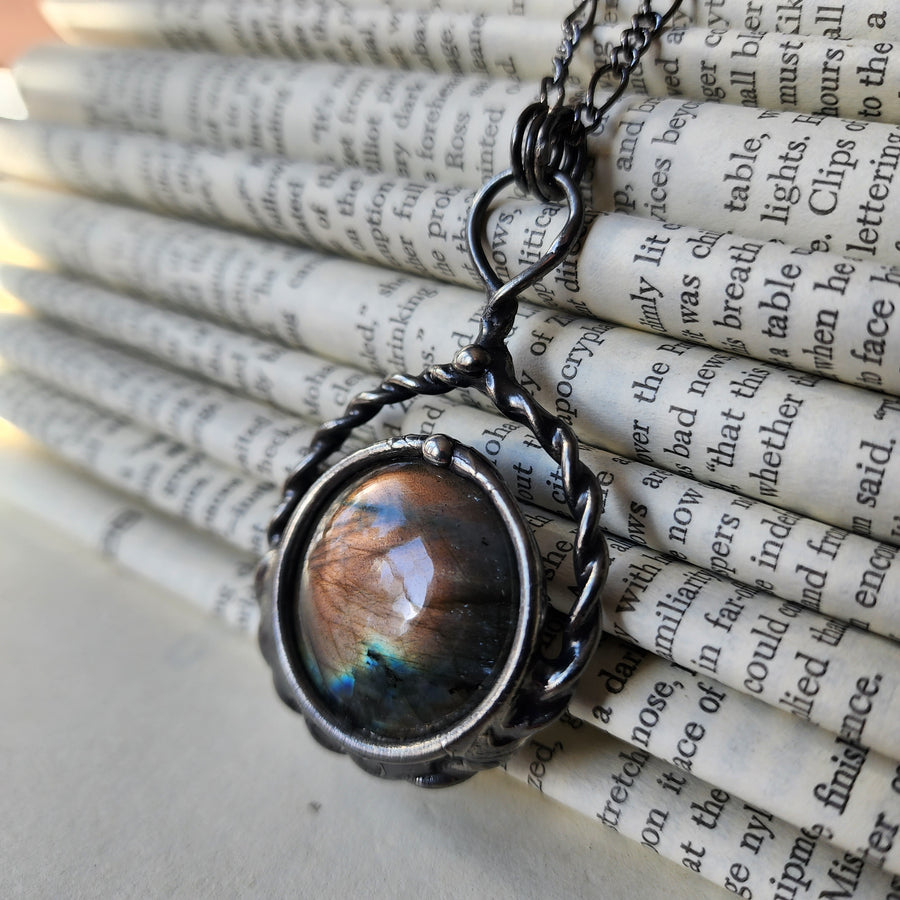 Large Bold Golden Labradorite Pendant - SOLD