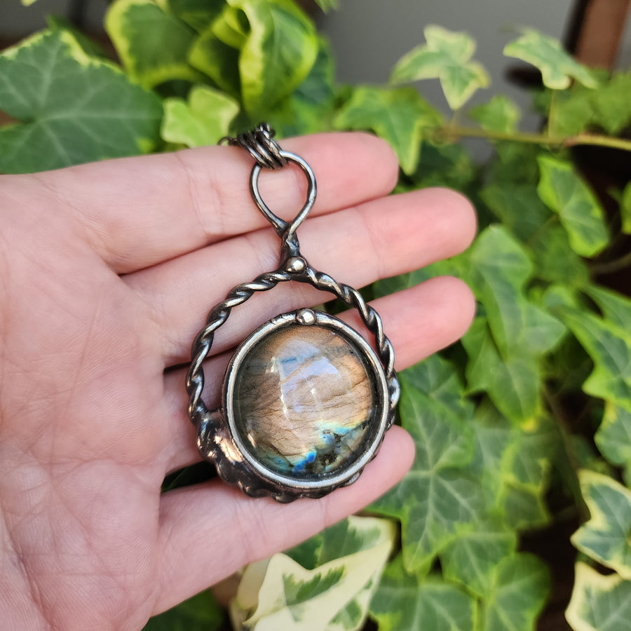 Large Bold Golden Labradorite Pendant