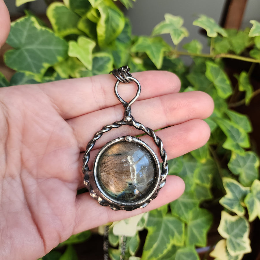 Large Bold Golden Labradorite Pendant