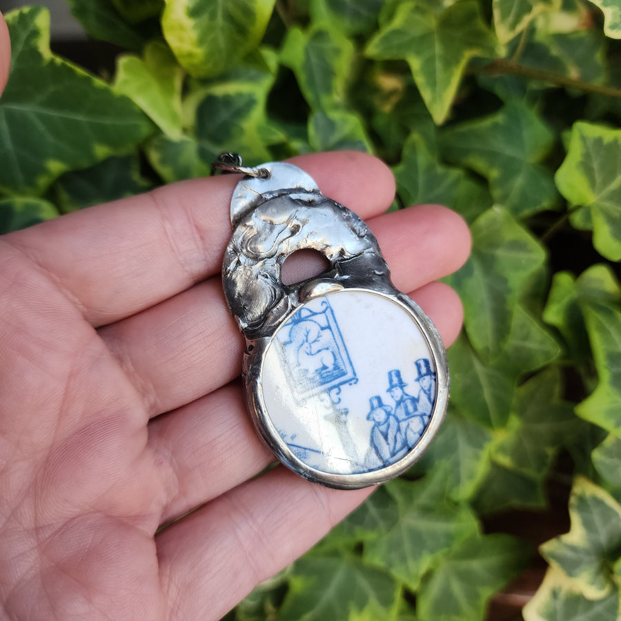 Broken China Statement Pendant Necklace - SOLD