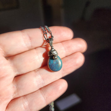 Blue Pyrite Pendant Necklace - SOLD