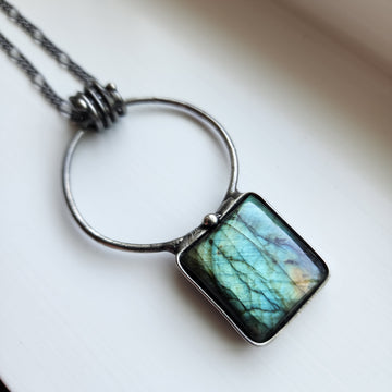 Statement Labradorite Pendant Necklace - SOLD