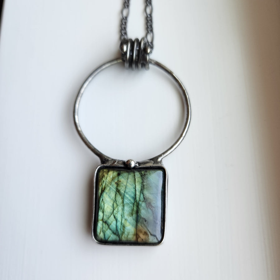 Statement Labradorite Pendant Necklace - SOLD