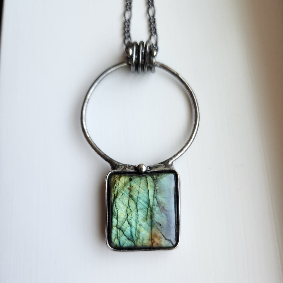 Statement Labradorite Pendant Necklace - SOLD