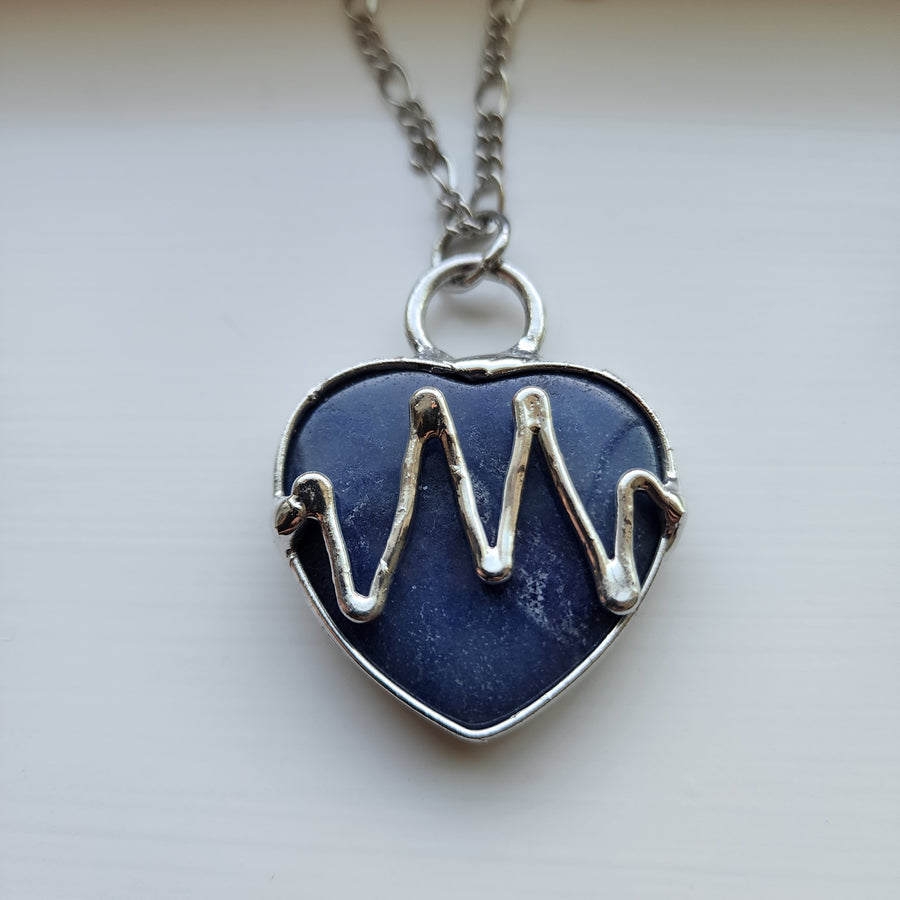 Sodalite Heart Necklace - SOLD