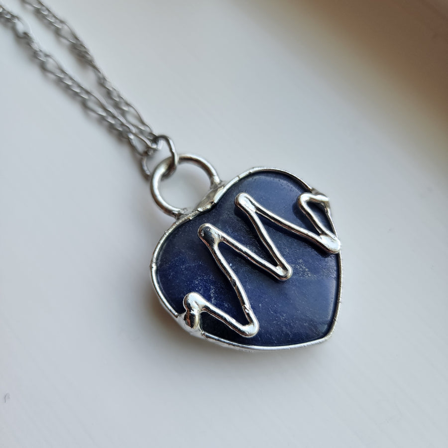 Sodalite Heart Necklace - SOLD