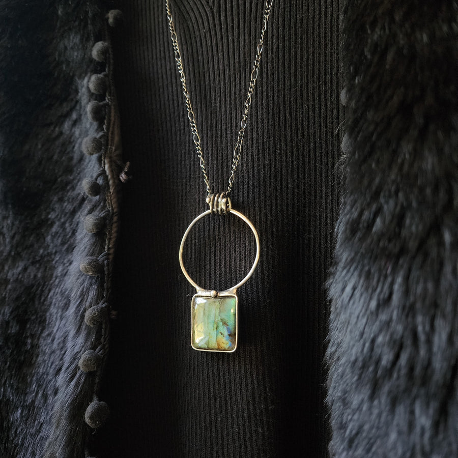 Statement Labradorite Pendant Necklace - SOLD