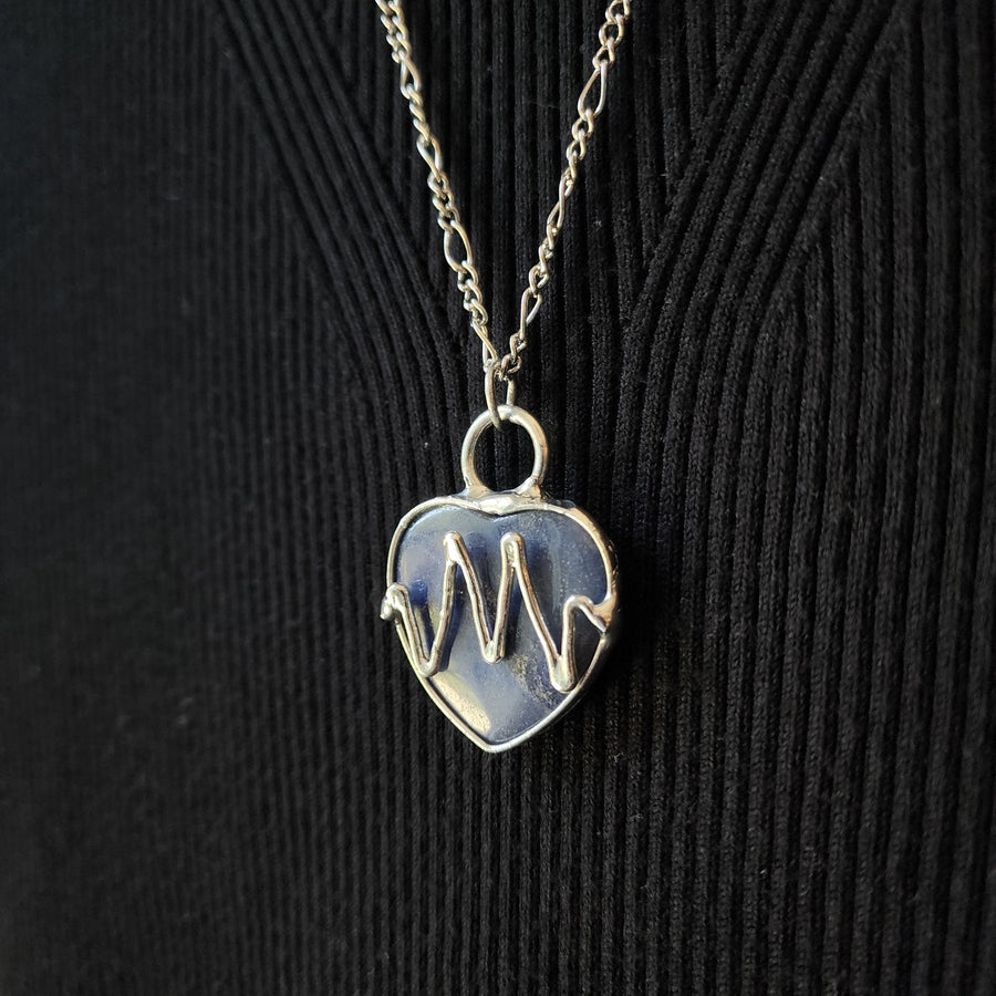 Sodalite Heart Necklace - SOLD