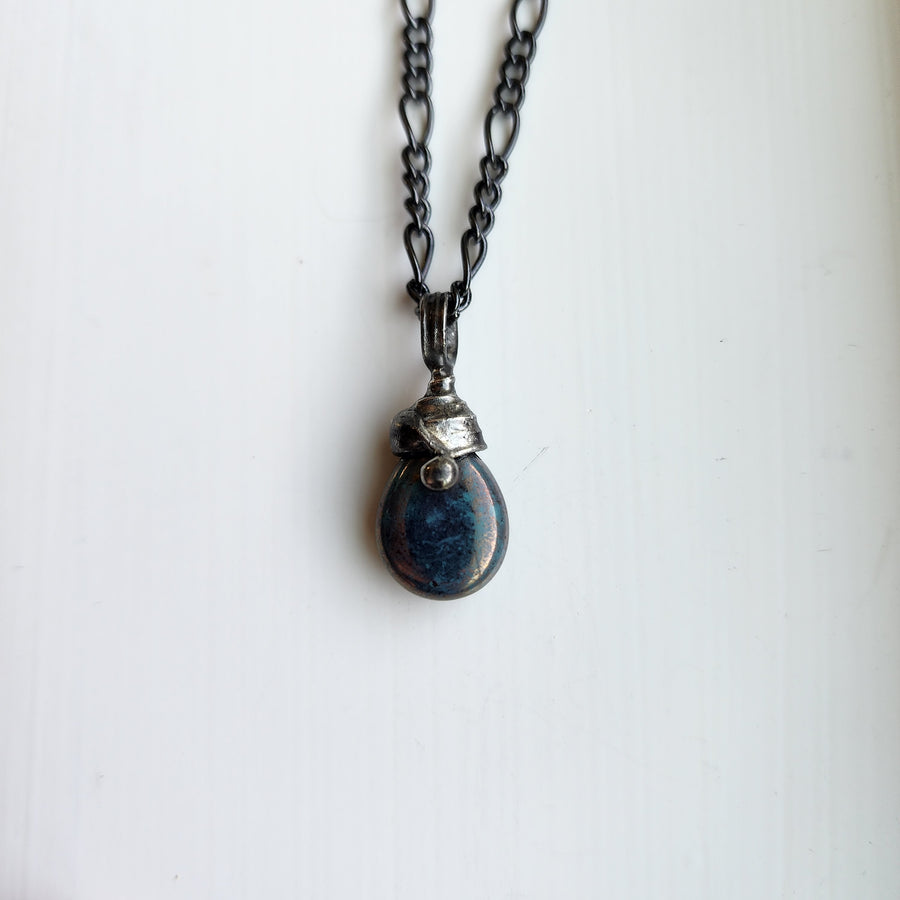 Blue Pyrite Pendant Necklace - SOLD