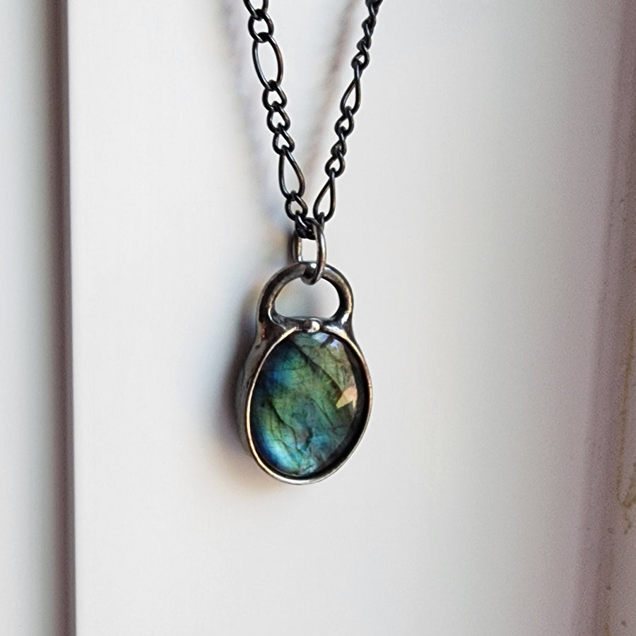 Oval Labradorite Pendant Necklace - SOLD