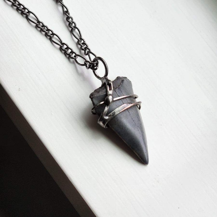 Fossil Shark Tooth Pendant, Gift for Dad, Husband, Boyfriend, One of a Kind - SOLD