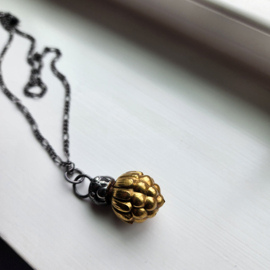 Vintage Gold Perfume Stopper Pendant, One of a Kind - SOLD