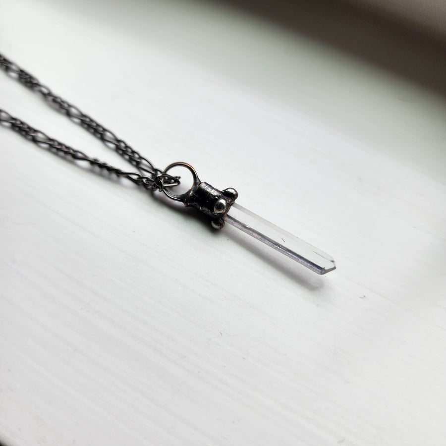 Quartz Crystal Spear Pendant Necklace, One of a Kind