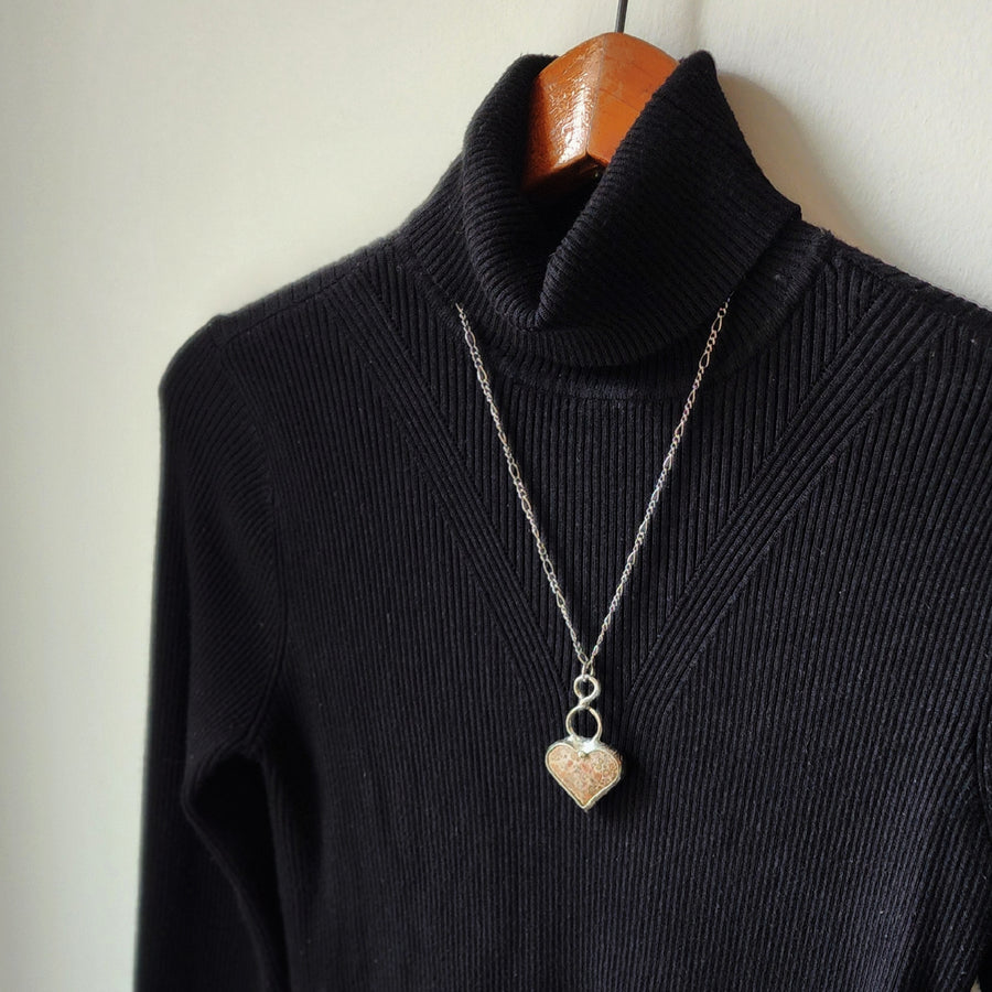 Leopard Skin Jasper Puffy Heart Pendant Necklace, One of a Kind - SOLD