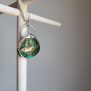 Sea Sediment Jasper with Pyrite Pendant Necklace, One of a Kind - SOLD