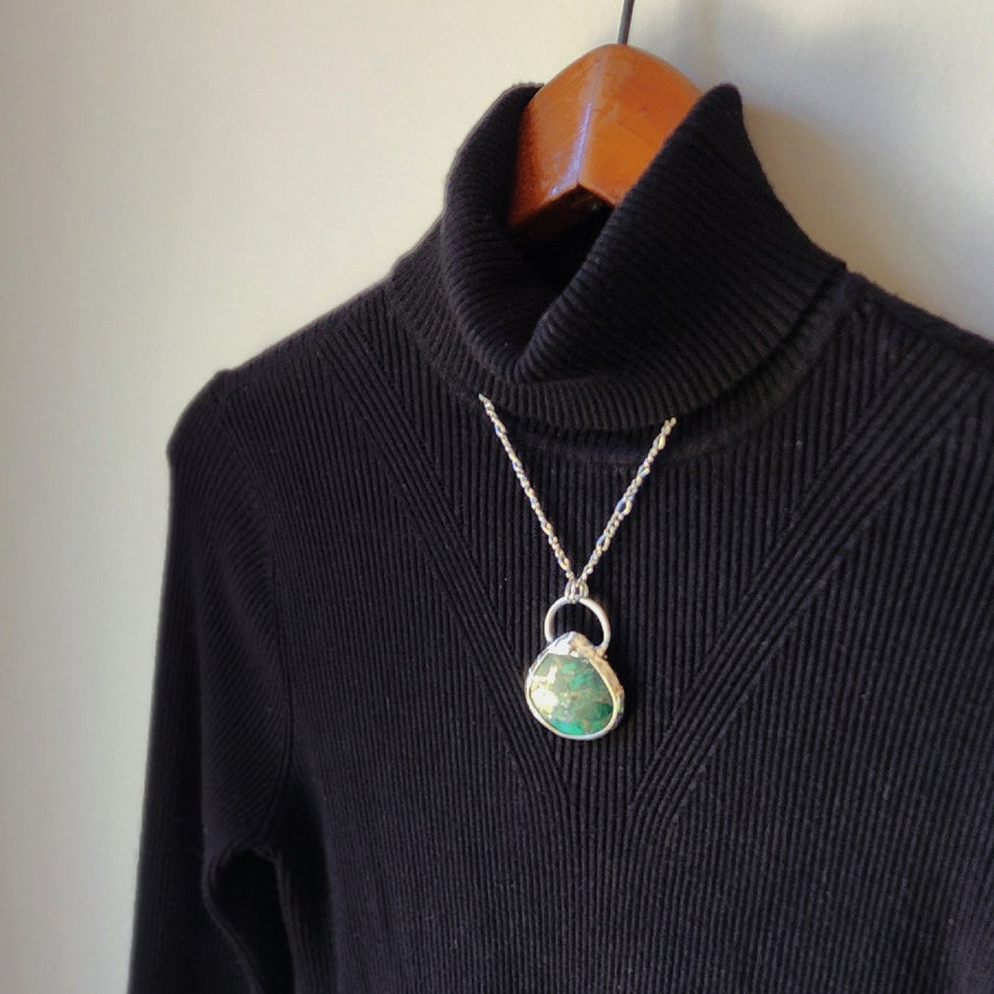 Sea Sediment Jasper with Pyrite Pendant Necklace, One of a Kind - SOLD