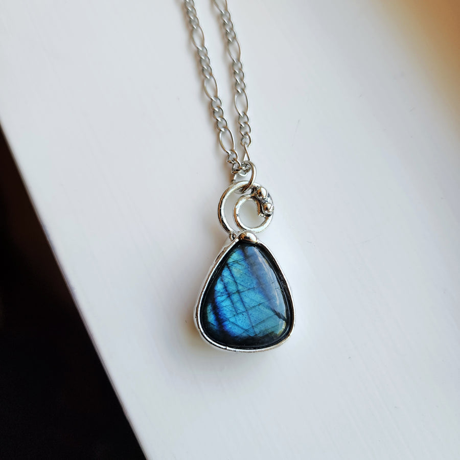 Beautifully Blue Labradorite Pendant Necklace, One of a Kind