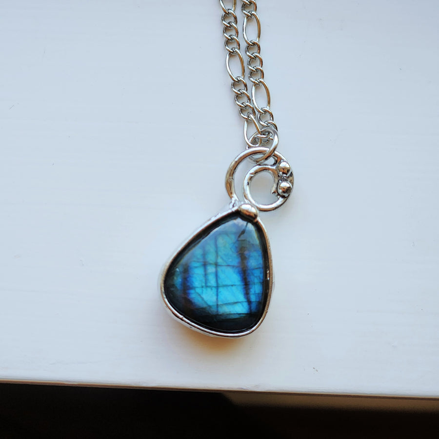 Beautifully Blue Labradorite Pendant Necklace, One of a Kind - SOLD