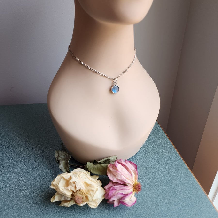 Simple, Sweet, Faceted Blue Labradorite Necklace - SOLD