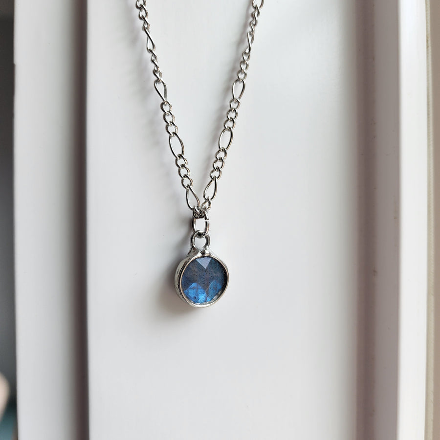 Simple, Sweet, Faceted Blue Labradorite Necklace