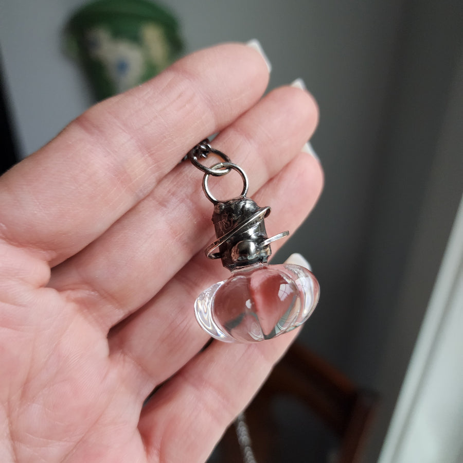 Unique Pendant Necklace, Vintage Glass Perfume Stopper - SOLD
