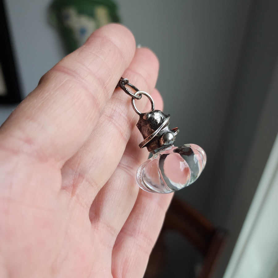 Unique Pendant Necklace, Vintage Glass Perfume Stopper - SOLD