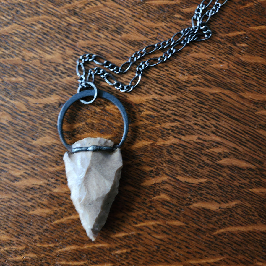 Hand Knapped Arrowhead Pendant for Men or Women