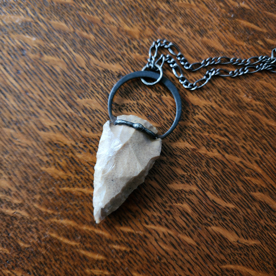 Hand Knapped Arrowhead Pendant for Men or Women