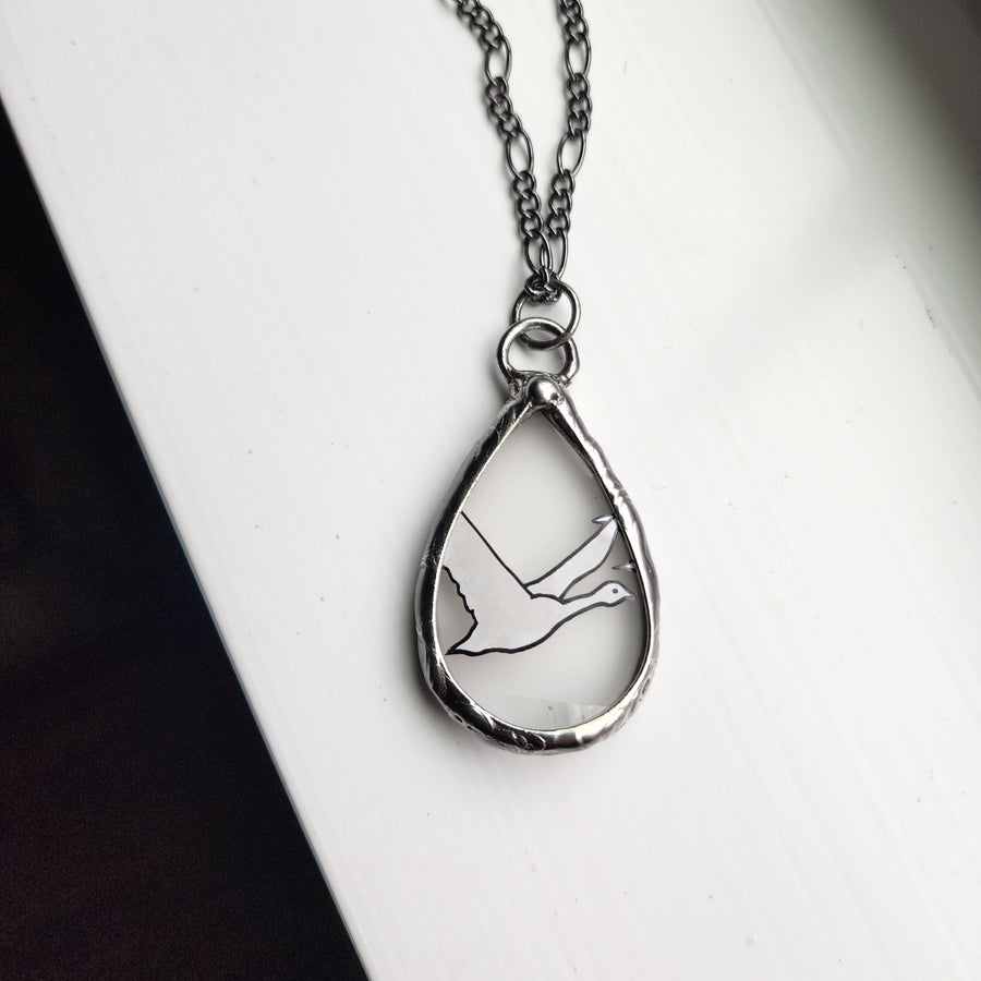 SOLD - Upcycled Grey Goose Vodka Bottle Pendant Necklace - SOLD