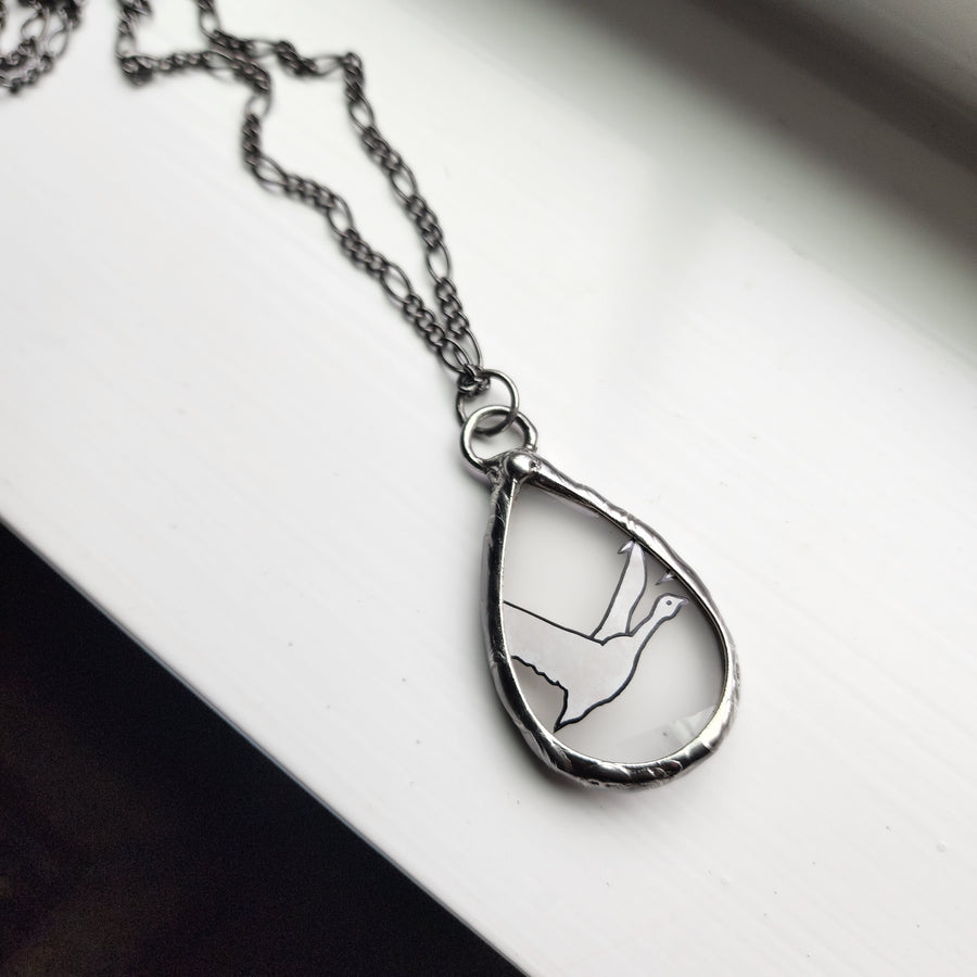 SOLD - Upcycled Grey Goose Vodka Bottle Pendant Necklace - SOLD