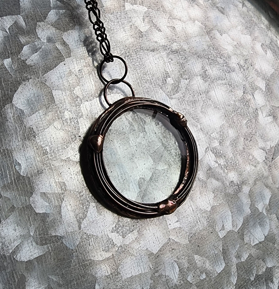 Copper Magnifying Glass Necklace