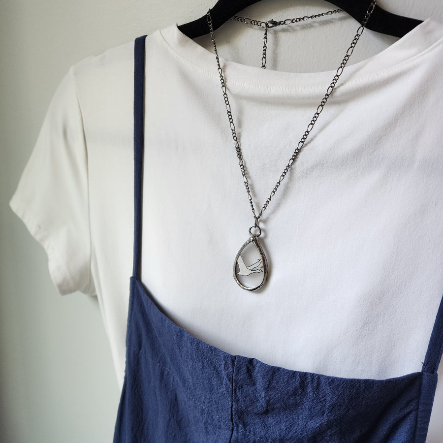 SOLD - Upcycled Grey Goose Vodka Bottle Pendant Necklace - SOLD