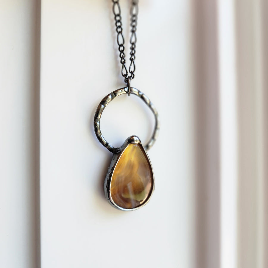 Golden Agate Pendant Necklace