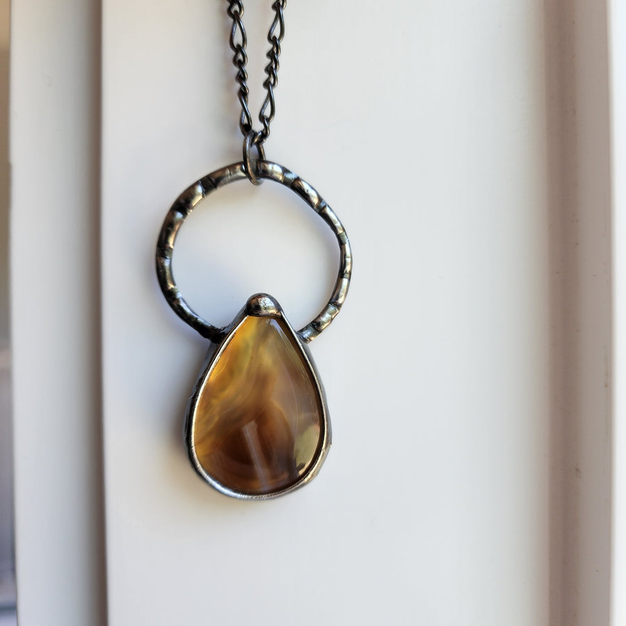 Golden Agate Pendant Necklace