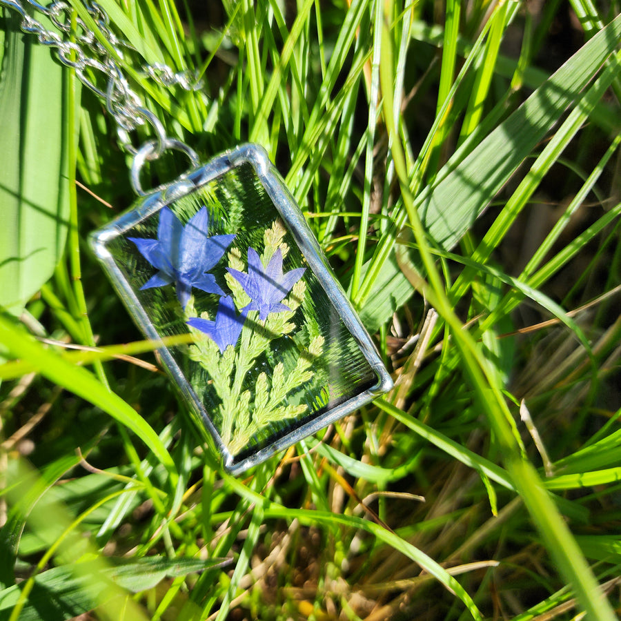 Real Pressed Flower Jewelry, Stained Glass