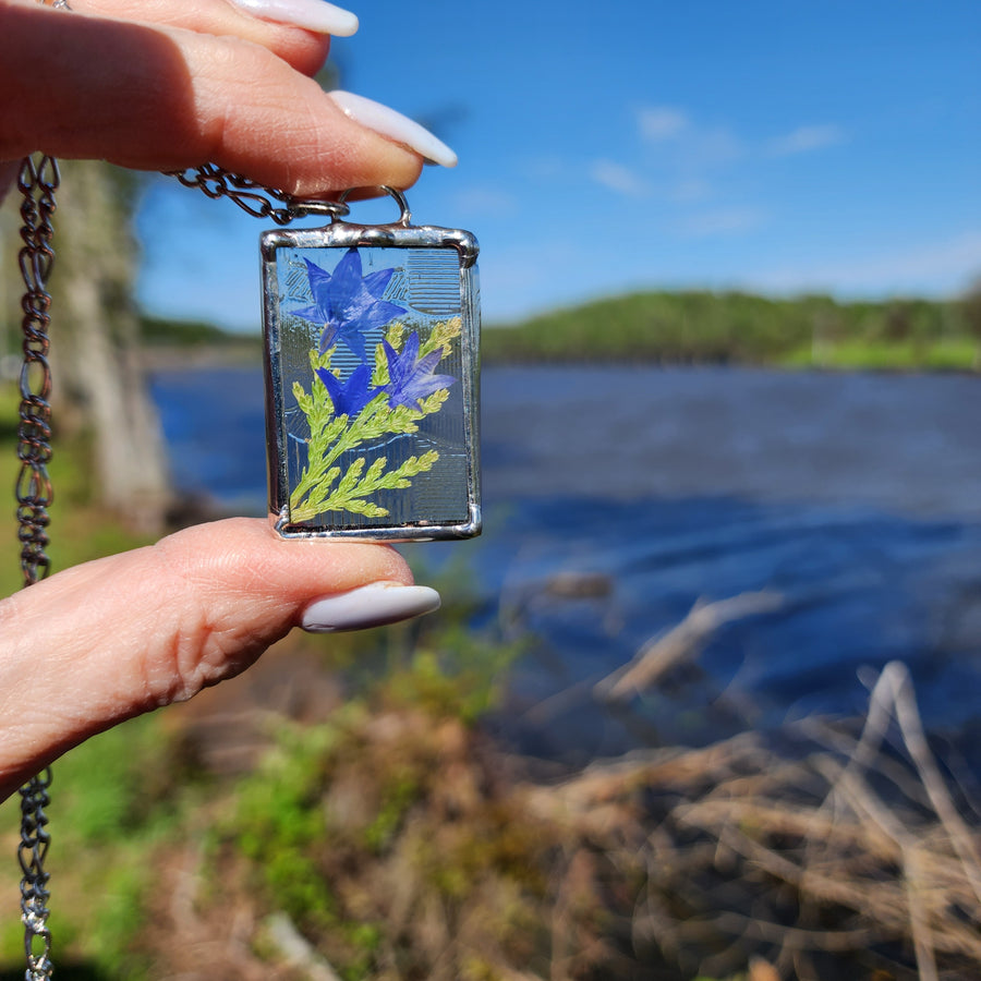 Real Pressed Flower Jewelry, Stained Glass