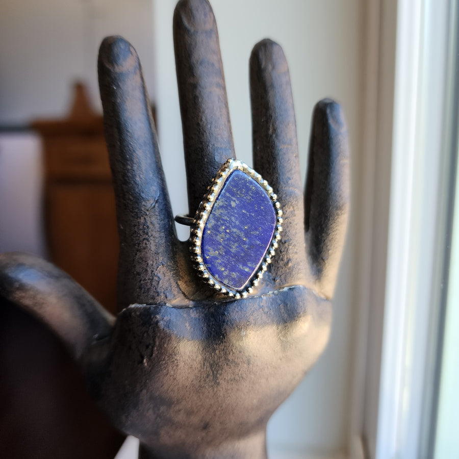 Handcrafted Lapis Lazuli Ring, Adjustable