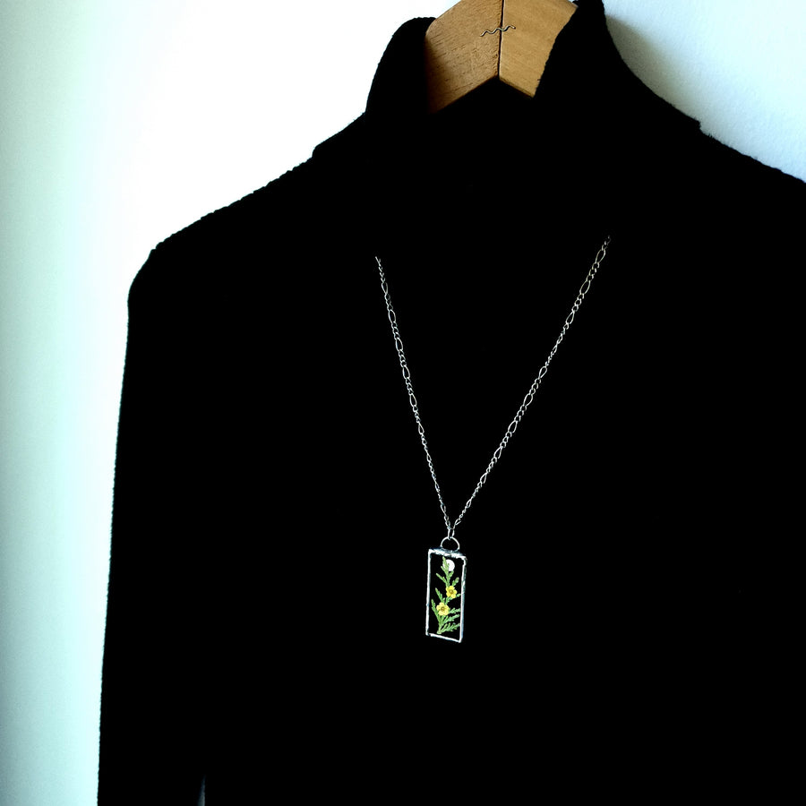 Real Pressed Flower Jewelry, Stained Glass, Full Moon Series A - SOLD