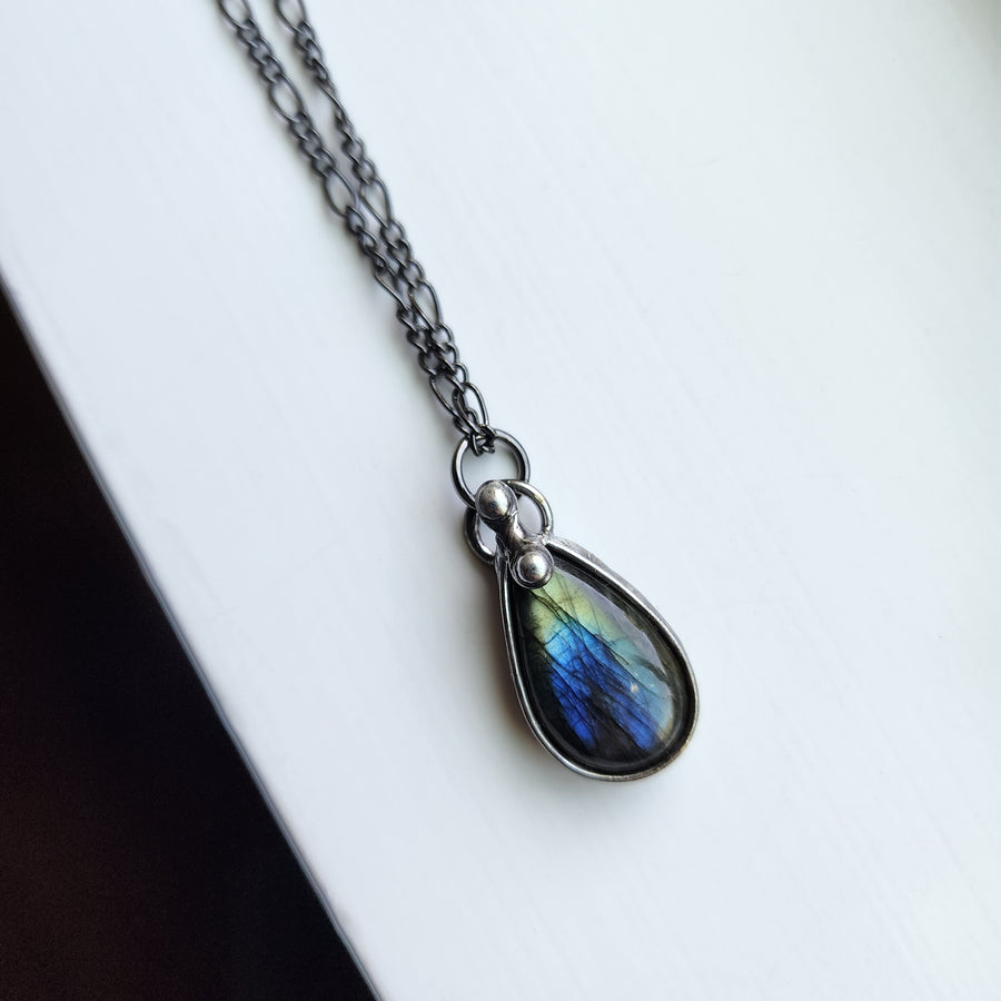 Pear Shaped Labradorite Necklace - SOLD