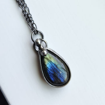 Pear Shaped Labradorite Necklace