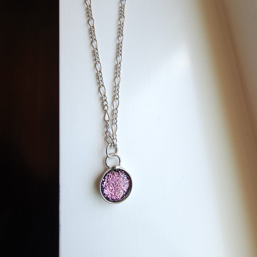 Small Fused Glass Pendant, Pink or Purple, You Decide - SOLD