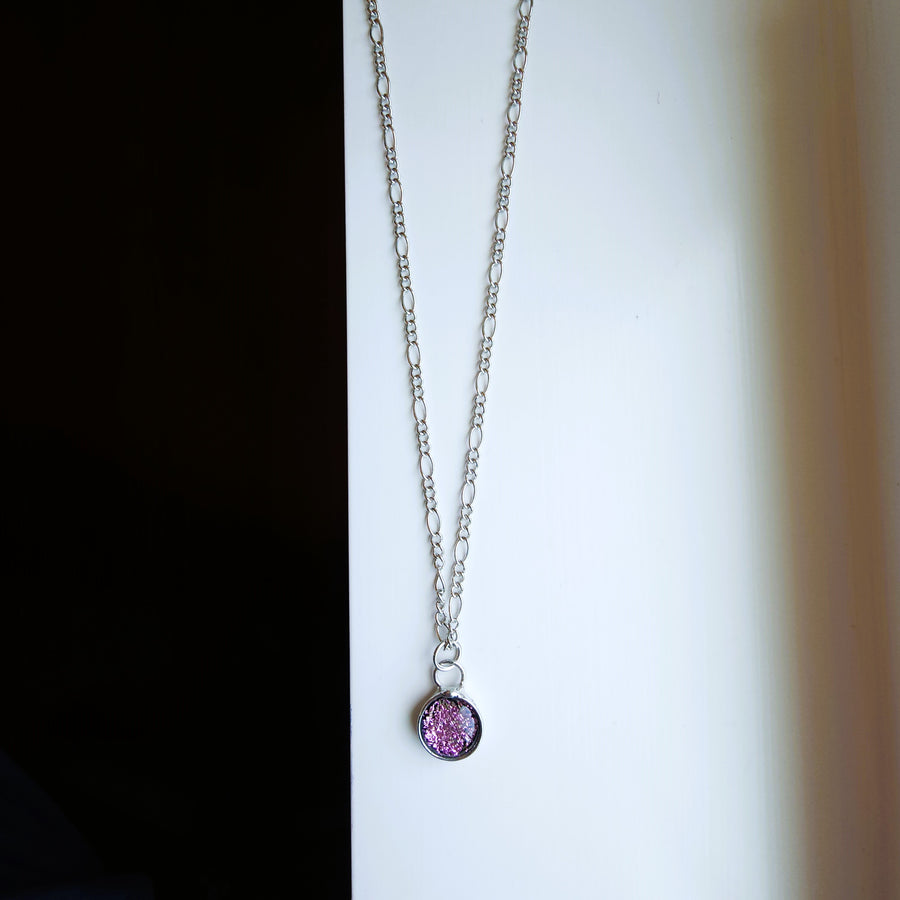 Small Fused Glass Pendant, Pink or Purple, You Decide - SOLD
