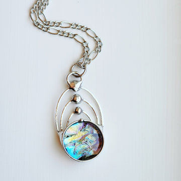 SOLD - Stunning Glass Pendant, Multicolored Fused Glass Jewelry