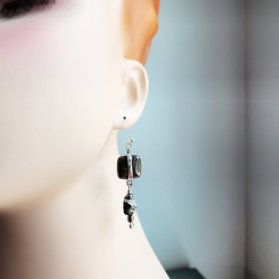 Handmade Gemstone Earrings, Pyrite Earrings