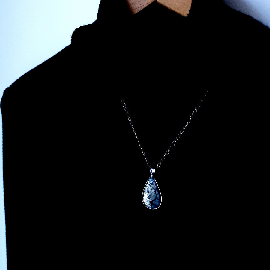 Monochromatic Jewelry Set, Marcasite Pear Earrings and Pendant Necklace - SOLD